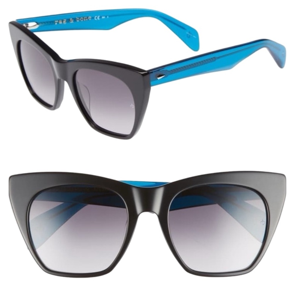 NWOT Rag & Bone Cat Eye 54mm Black Sunglasses